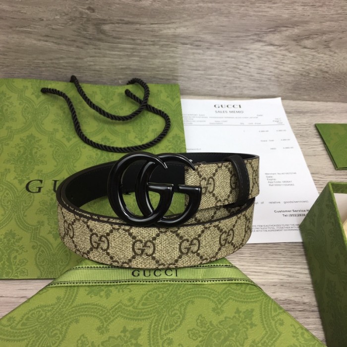 G*u*i women gg marmont thin belt ‎414516 black