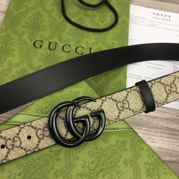 G*u*i women gg marmont thin belt ‎414516 black