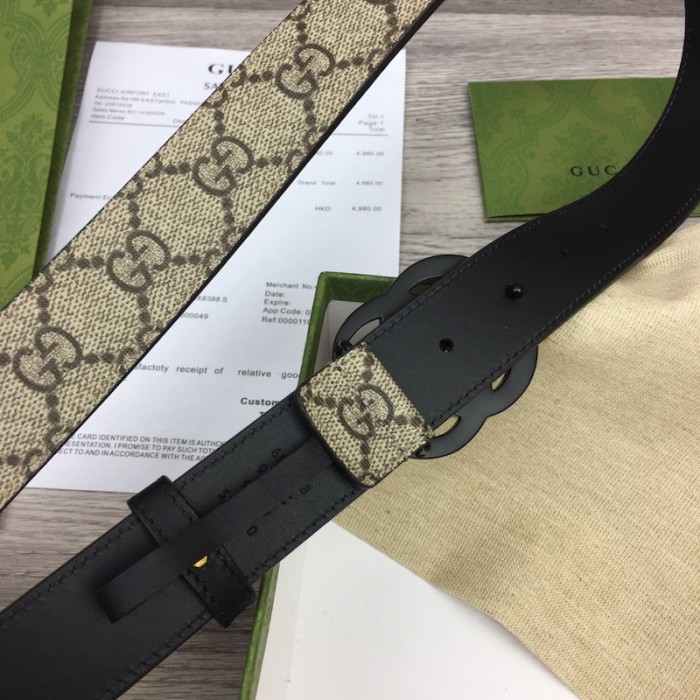 G*u*i women gg marmont thin belt ‎414516 black