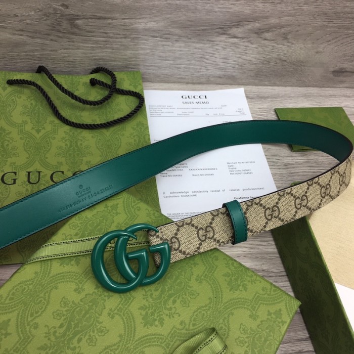 G*u*i women gg marmont thin belt ‎414516 green