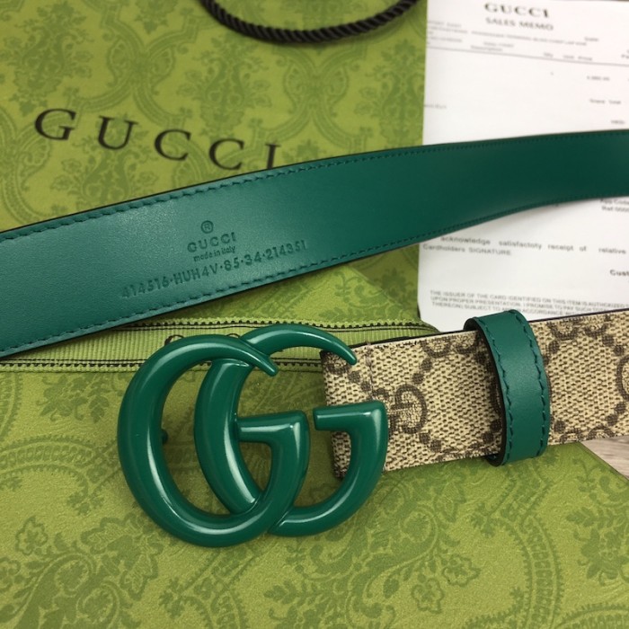 G*u*i women gg marmont thin belt ‎414516 green