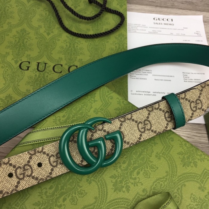 G*u*i women gg marmont thin belt ‎414516 green