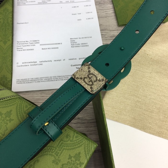 G*u*i women gg marmont thin belt ‎414516 green
