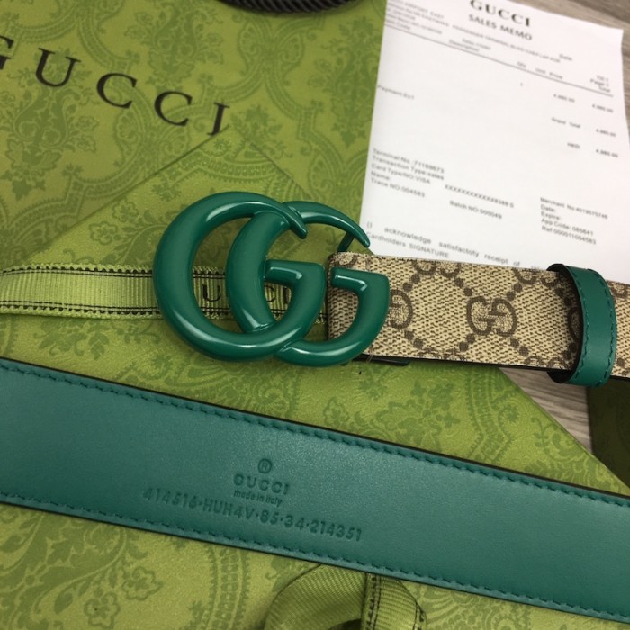 G*u*i women gg marmont thin belt ‎414516 green