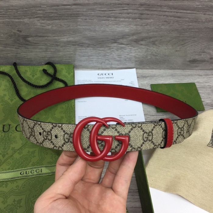 G*u*i women gg marmont thin belt ‎414516 red