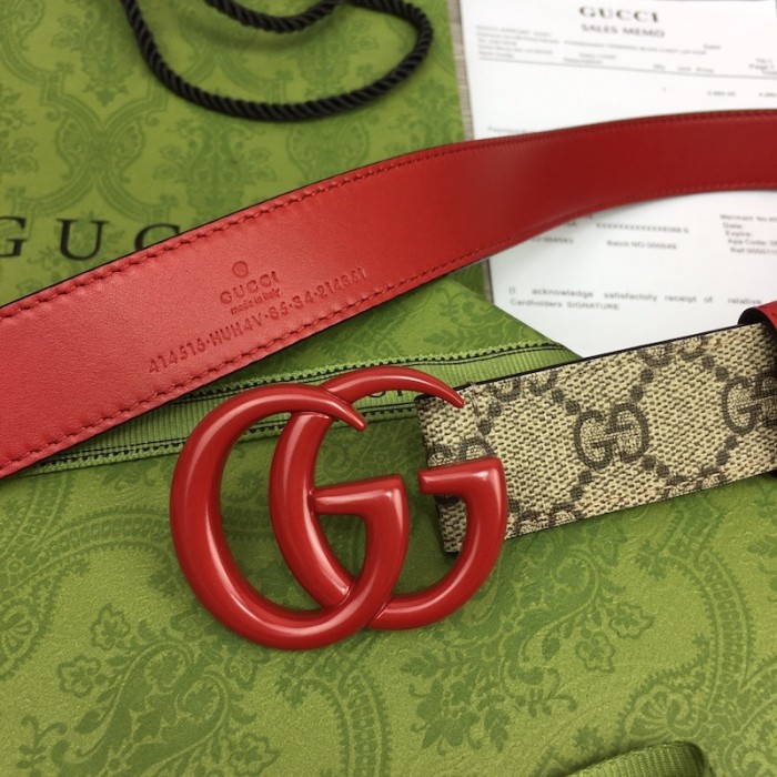 G*u*i women gg marmont thin belt ‎414516 red