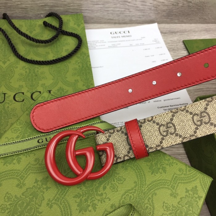 G*u*i women gg marmont thin belt ‎414516 red