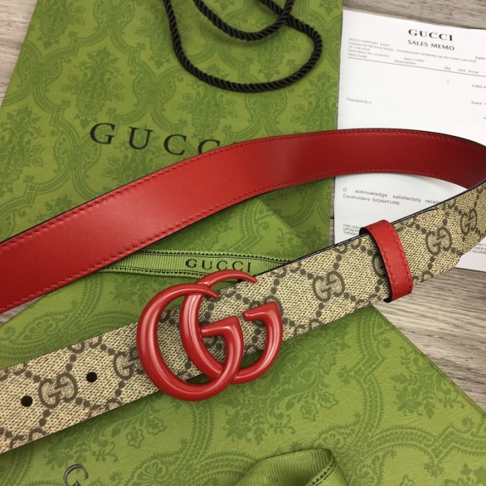 G*u*i women gg marmont thin belt ‎414516 red