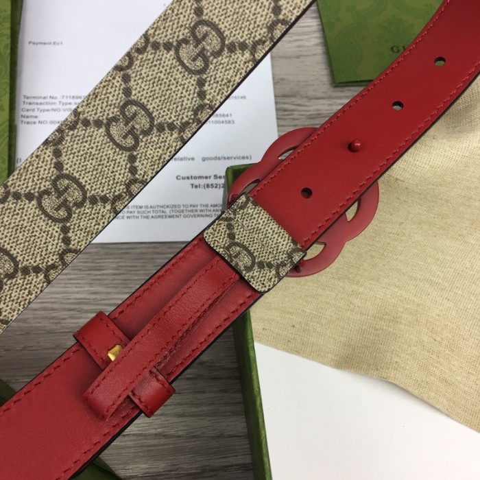 G*u*i women gg marmont thin belt ‎414516 red
