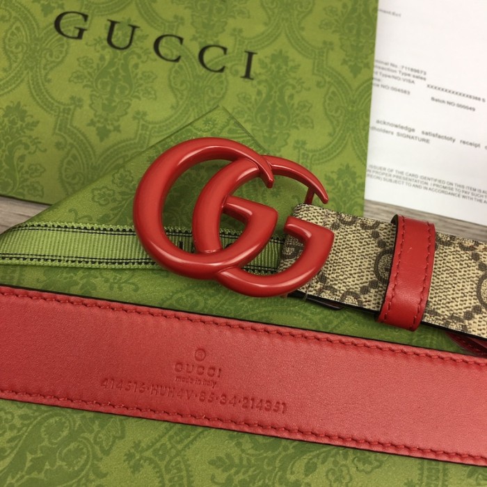 G*u*i women gg marmont thin belt ‎414516 red