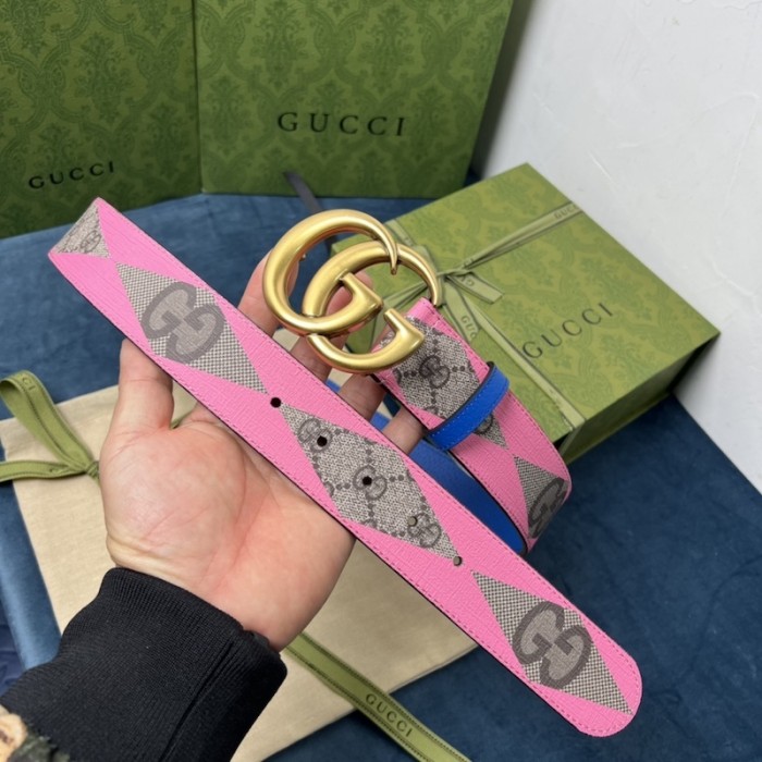 G*u*i gg marmont wide belt pink