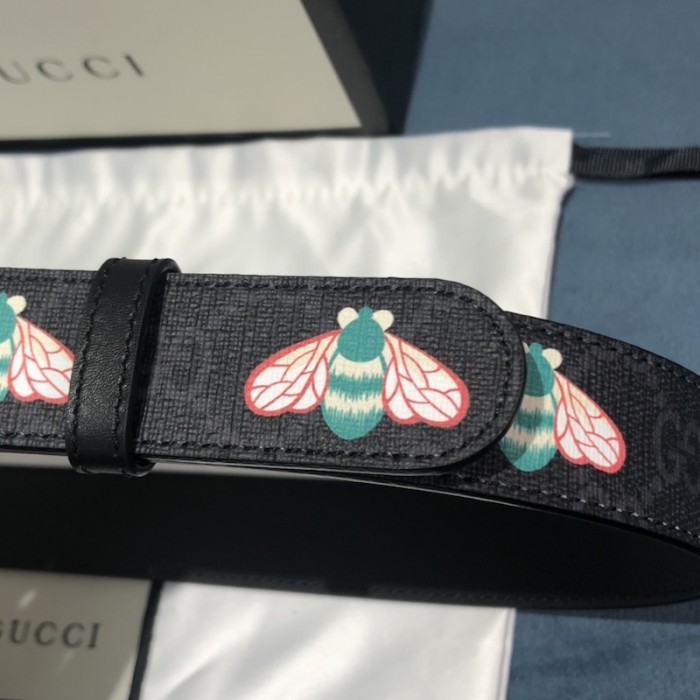 G*u*i gg marmont thin belt with bees black
