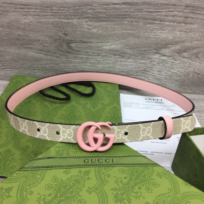 G*u*i gg marmont thin belt with pink buckle