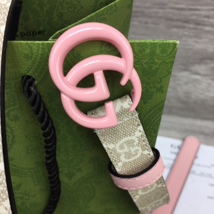 G*u*i gg marmont thin belt with pink buckle