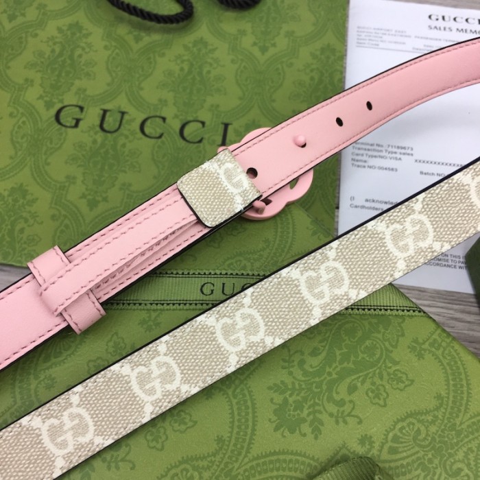 G*u*i gg marmont thin belt with pink buckle