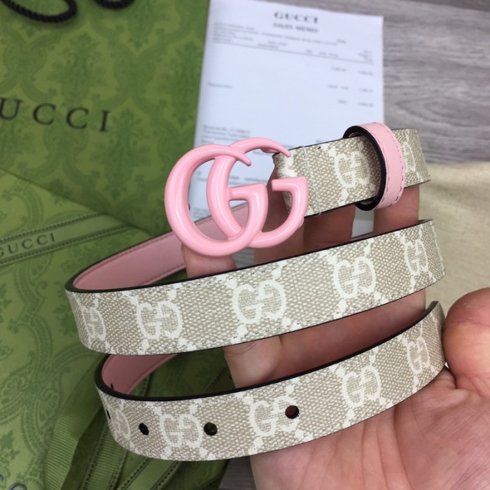 G*u*i gg marmont thin belt with pink buckle
