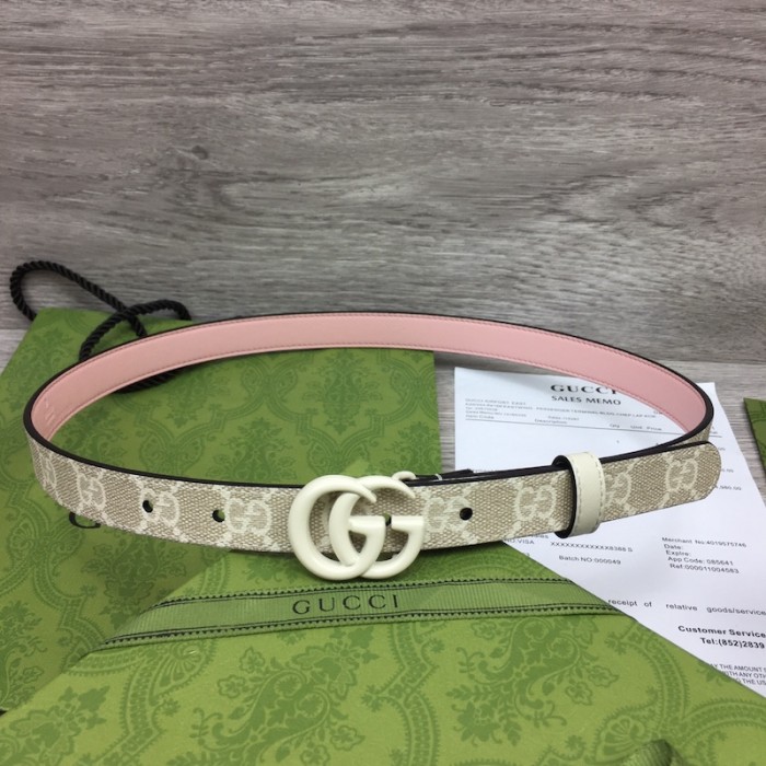 G*u*i gg marmont thin belt with white buckle