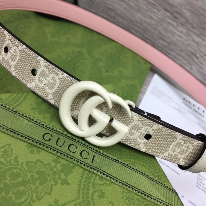 G*u*i gg marmont thin belt with white buckle