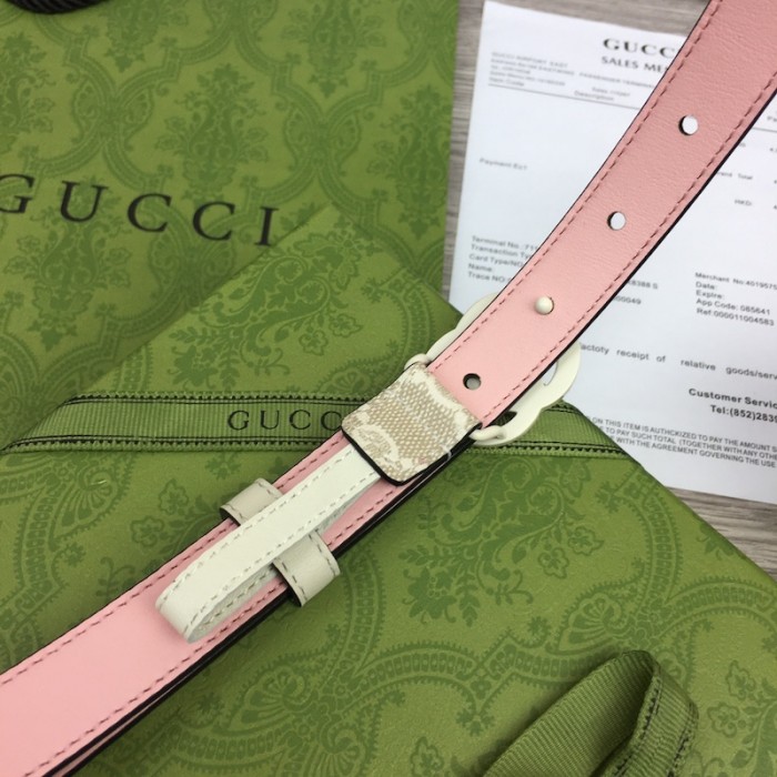 G*u*i gg marmont thin belt with white buckle
