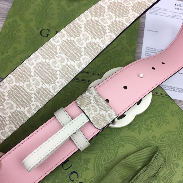 G*u*i gg marmont wide belt with white buckle