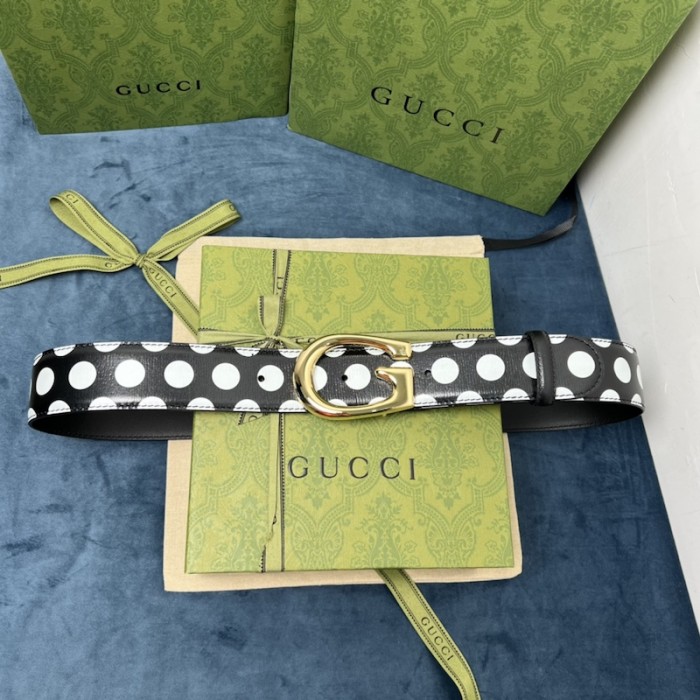 G*u*i polka-dot belt with g buckle ‎709954