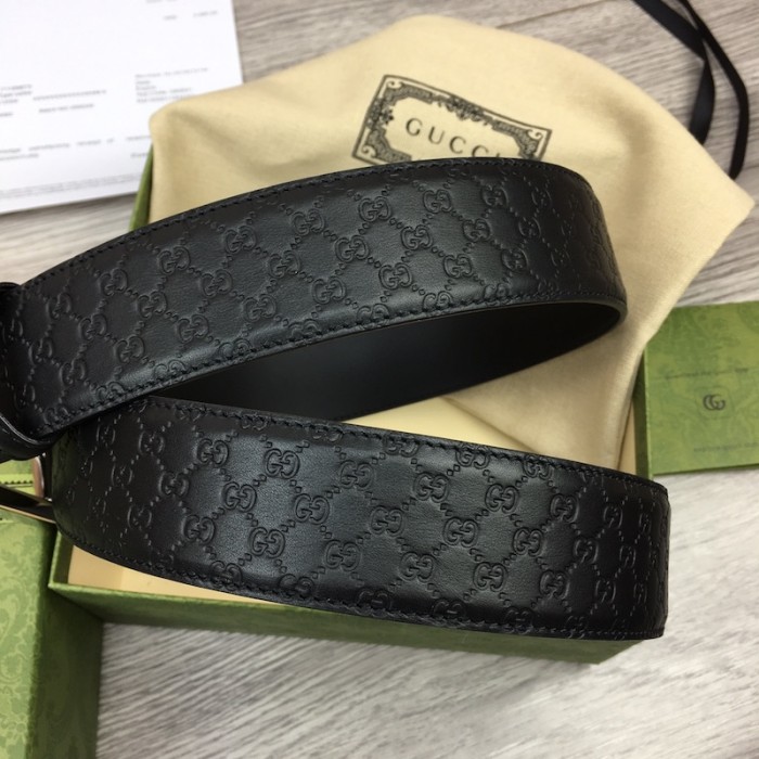 G*u*i signature belt with square buckle black