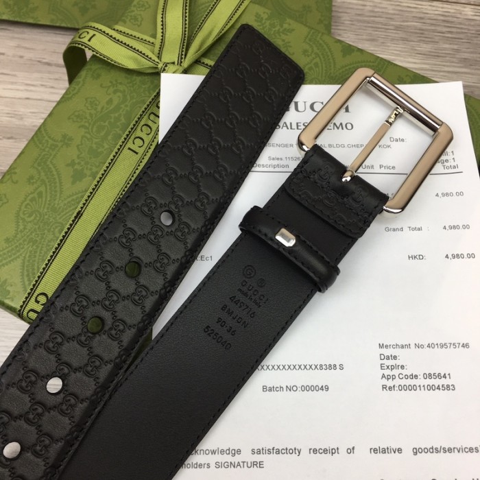 G*u*i signature belt with square buckle black