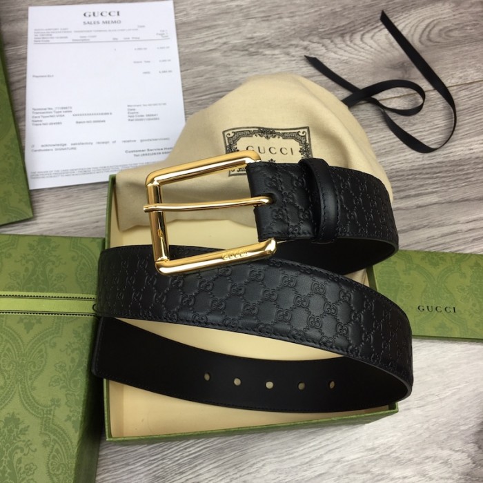 G*u*i signature belt with square buckle black