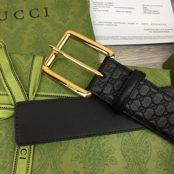G*u*i signature belt with square buckle black