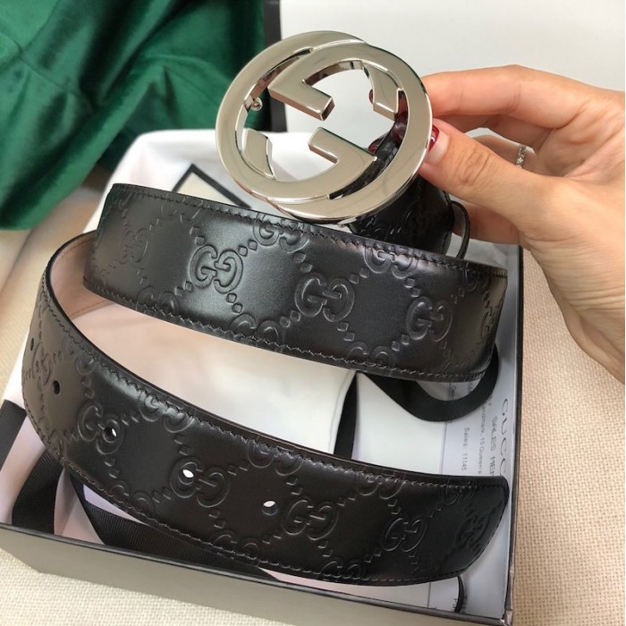 G*u*i signature G*u*issima leather belt black