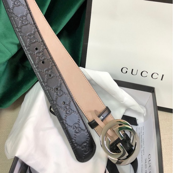 G*u*i signature G*u*issima leather belt black