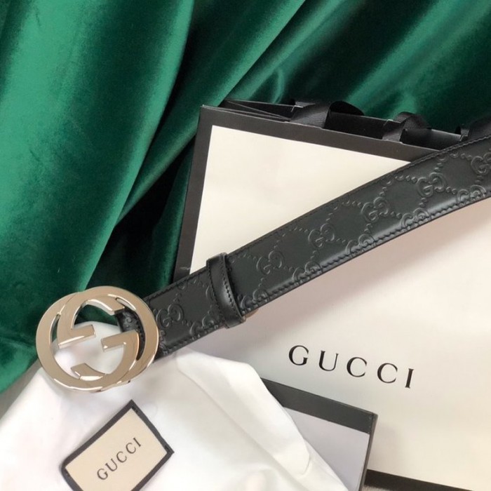 G*u*i signature G*u*issima leather belt black