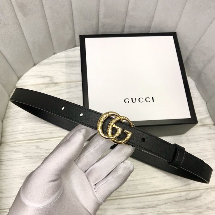 G*u*i skinny belts for women with double g buckle black
