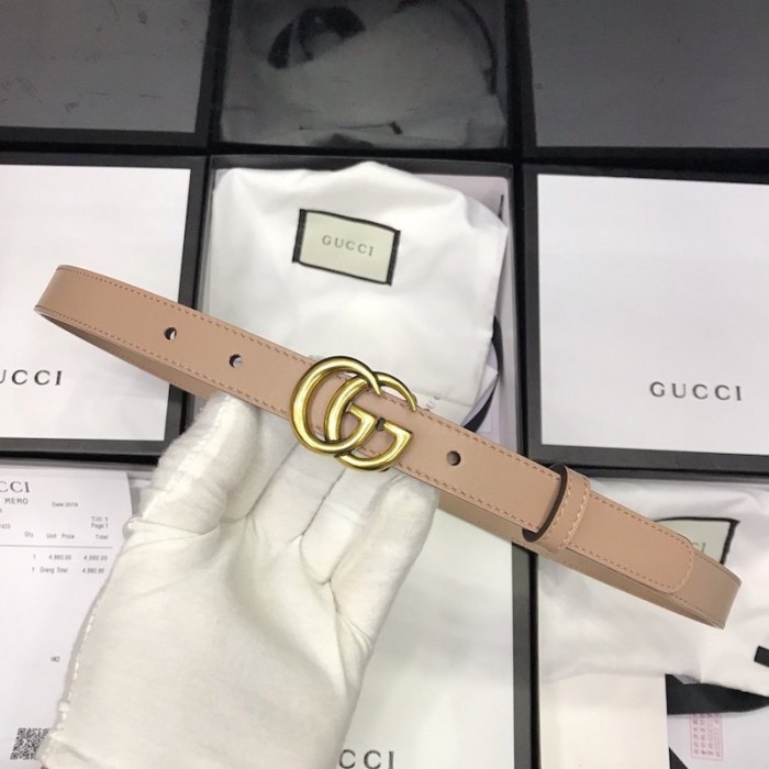 G*u*i skinny belts for women with double g buckle pink