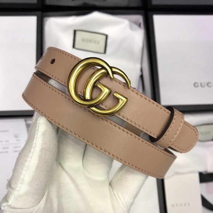 G*u*i skinny belts for women with double g buckle pink