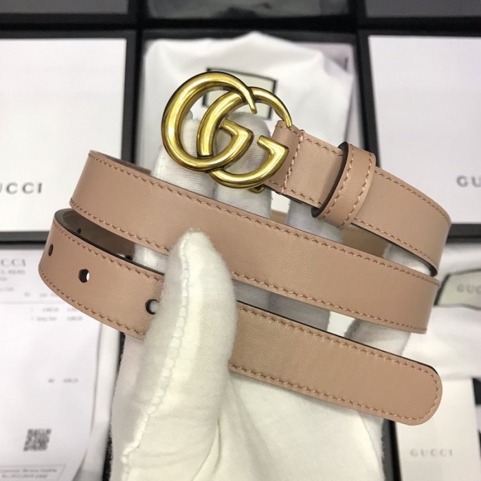 G*u*i skinny belts for women with double g buckle pink