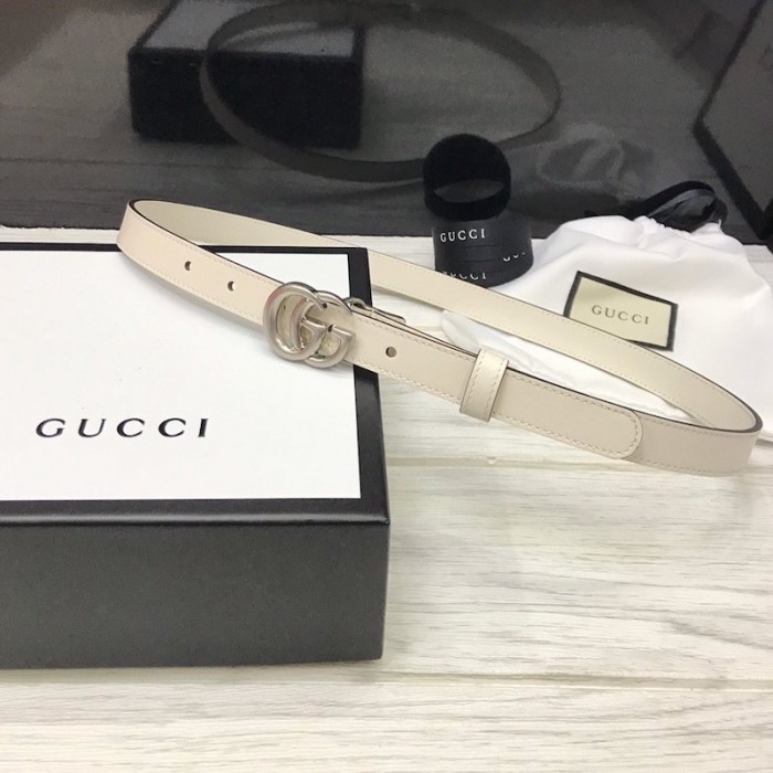 G*u*i skinny belts for women with double g buckle white
