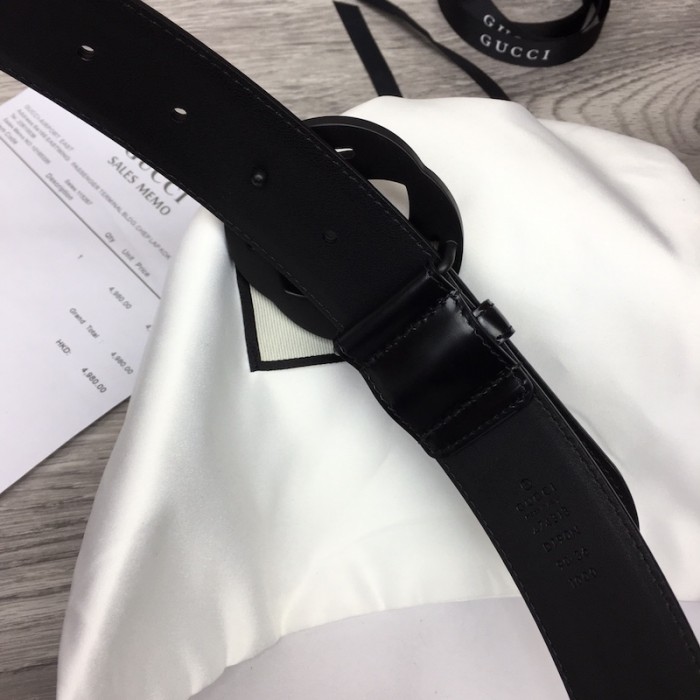 G*u*i smooth leather with gg belt black