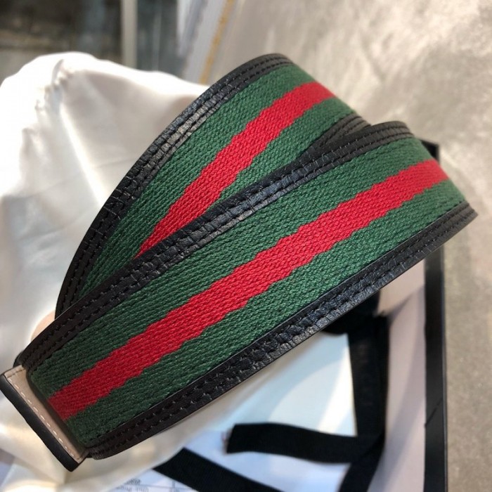 G*u*i stripe leather belt green red