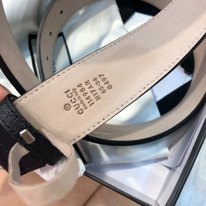 G*u*i stripe leather belt green red