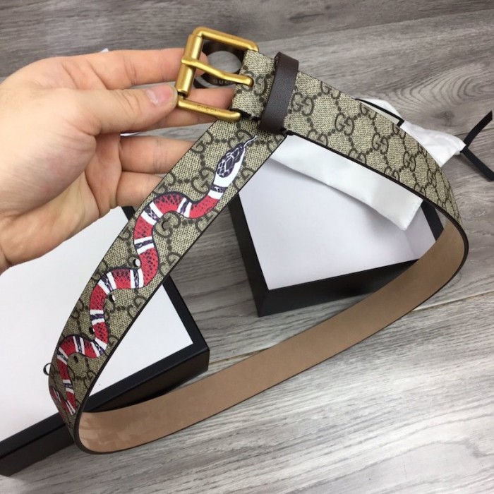 g*u*i gg Sup*e belt with kingsnake print