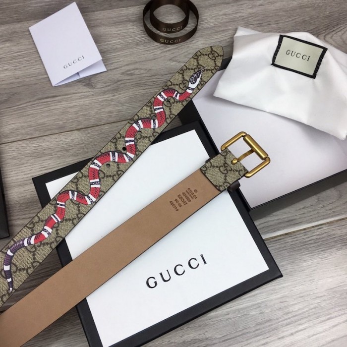 g*u*i gg Sup*e belt with kingsnake print
