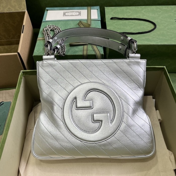 G*u*i blondie small tote bag silver ‎751518
