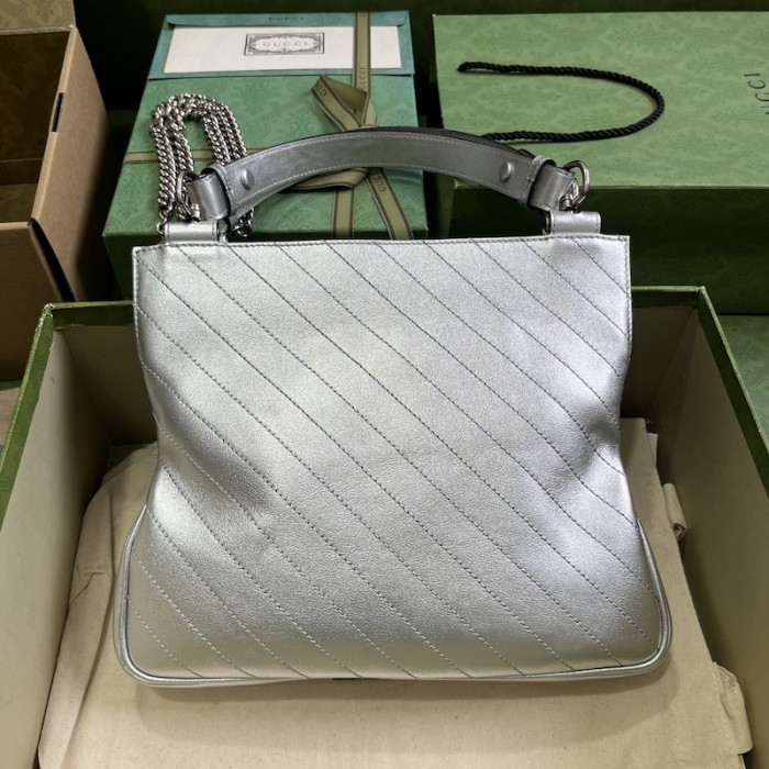 G*u*i blondie small tote bag silver 751518