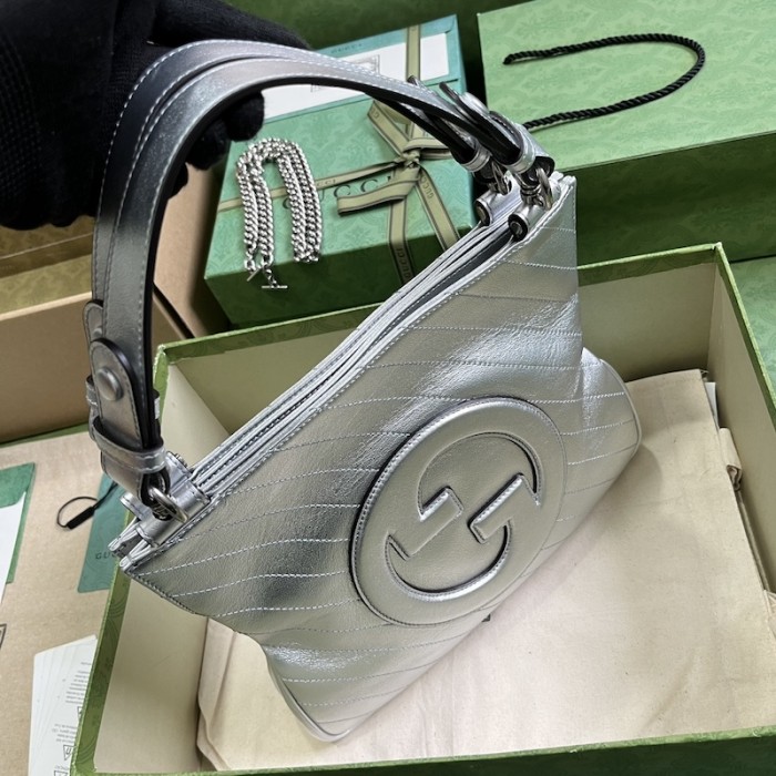 G*u*i blondie small tote bag silver 751518