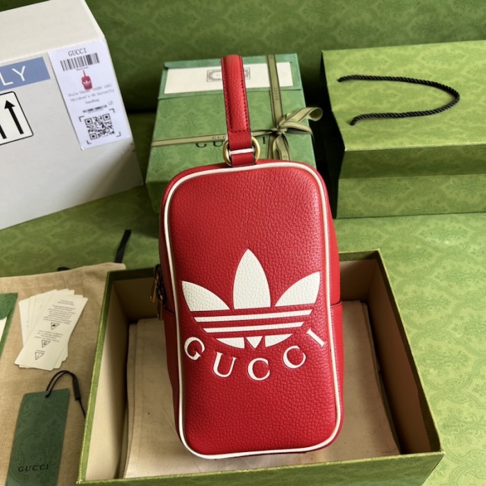 Ad*s x g*u*i mini top handle bag red
