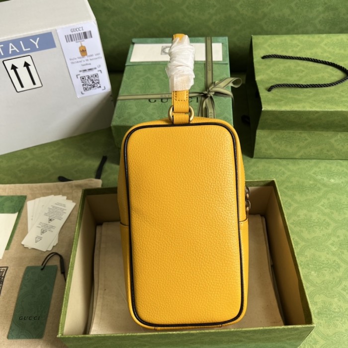 Ad*s x g*u*i mini top handle bag yellow