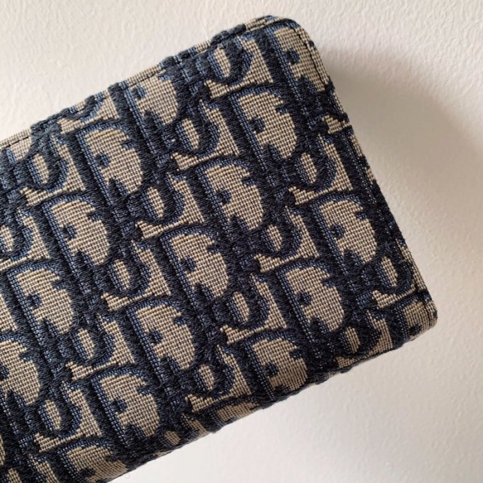 D*or oblique wallet blue D*or oblique jacquard