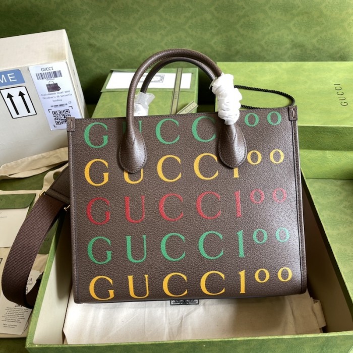 G*u*i 100 large tote bag brown ‎676667