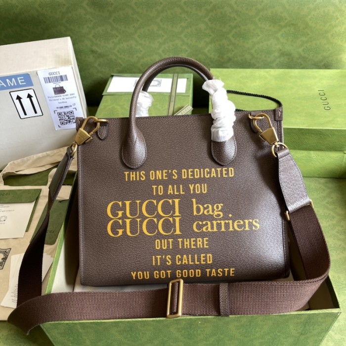 G*u*i 100 large tote bag brown 676667
